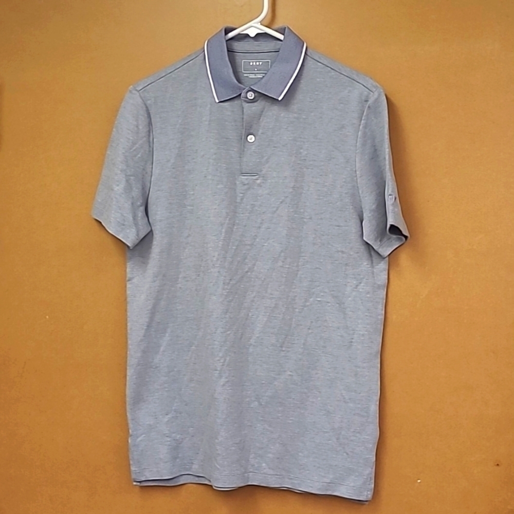 DKNY Size S Indigo Blue Polo T-Shirt